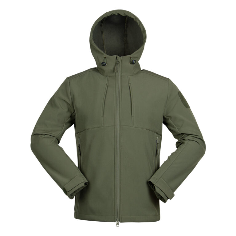 Army Green Softshell Hooded Military Jacket