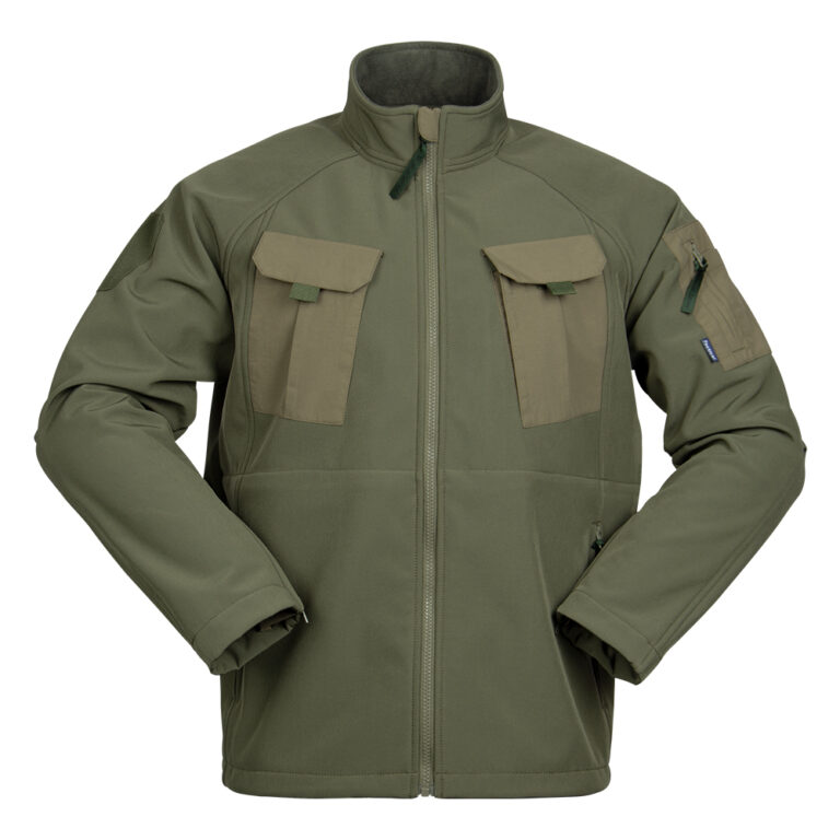 Army Green Softshell Stand Collar Military Jacket