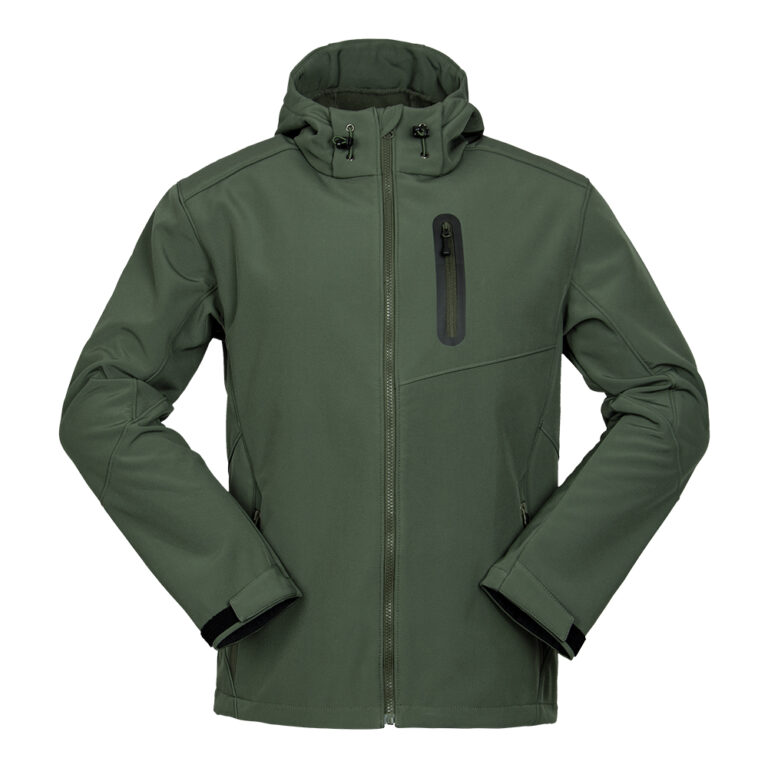 Bean Green Hooded Fleece Military Jacket