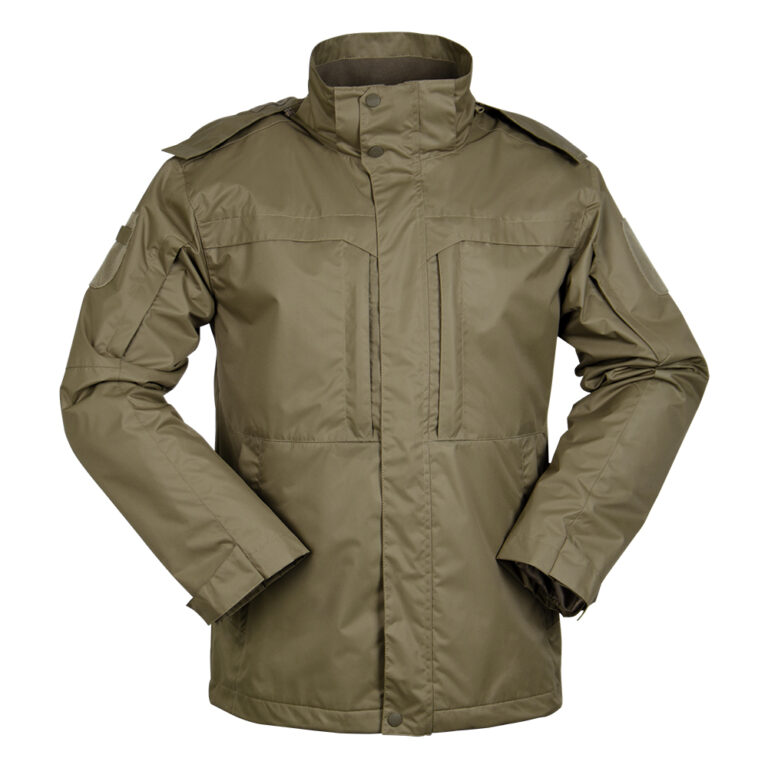 Dark Khaki Windproof Hooded Military Jacket