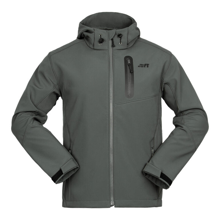 Grey Hooded Fleece Military Jacket