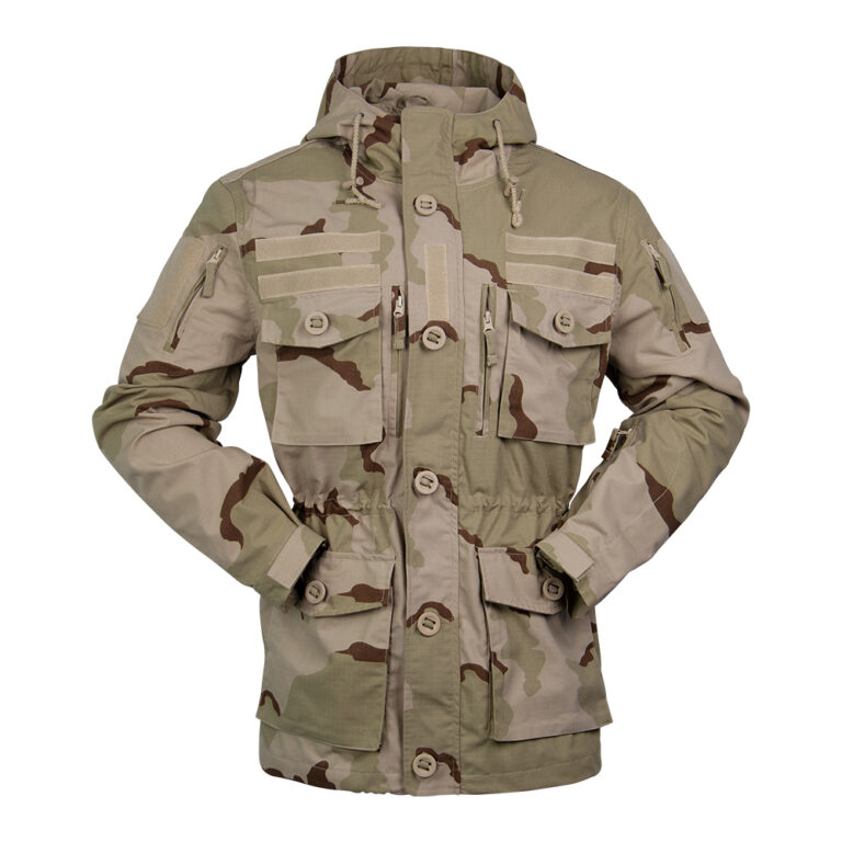 Hooded Tricolor Desert Military Jacket